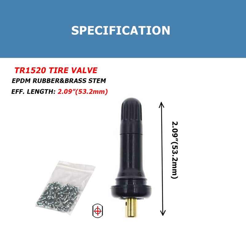 EZISOE 50 قطعة نظام مراقبة ضغط الإطارات TPMS 20008 حساس مقاوم للانفجار صمامات إطارات قابلة للتثبيت - Image 5